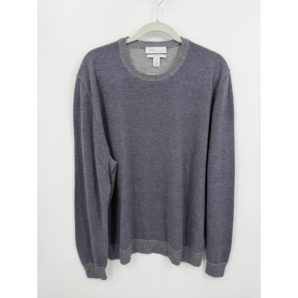 Nordstrom Signature Cashmere Crewneck Sweater Mens XXL Grey Luxury Knit